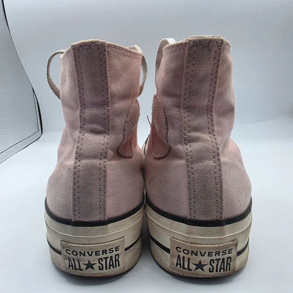 Converse All Star High Top Womens Size 7 Pink Lace Up Platform Sneakers Casual
